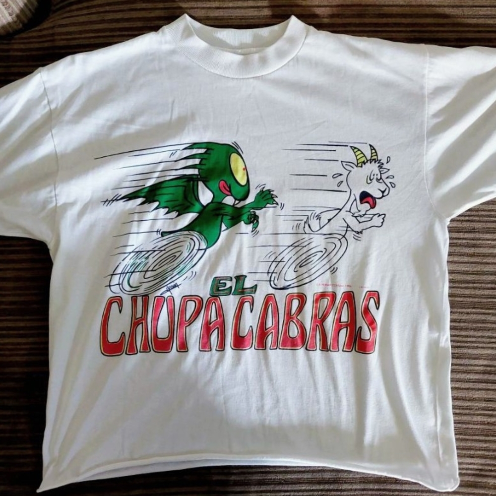 White El Chupacabras Graphic T-Shirt